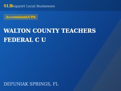 WALTON COUNTY TEACHERS FEDERAL C U — Accountant/CPA in DEFUNIAK SPRINGS, FL