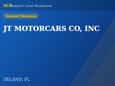 JT MOTORCARS CO, INC — General Business in DELAND, FL
