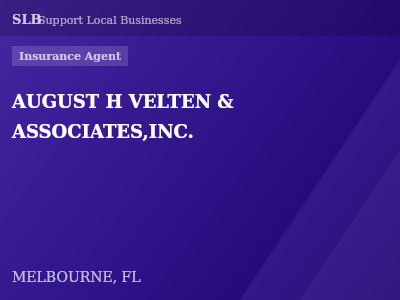 AUGUST H VELTEN & ASSOCIATES,INC. — Insurance Agent in MELBOURNE, FL