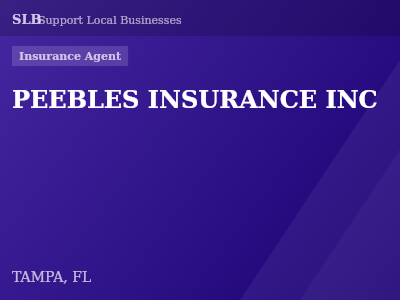 PEEBLES INSURANCE INC — Insurance Agent in TAMPA, FL