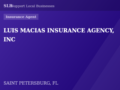 LUIS MACIAS INSURANCE AGENCY, INC — Insurance Agent in SAINT PETERSBURG, FL