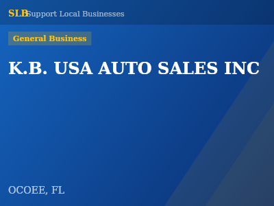 K.B. USA AUTO SALES INC — General Business in OCOEE, FL