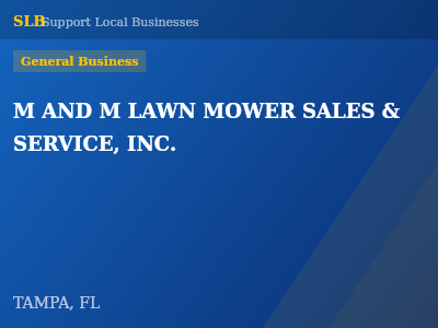 M AND M LAWN MOWER SALES & SERVICE, INC. — General Business in TAMPA, FL