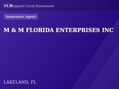 M & M FLORIDA ENTERPRISES INC — Insurance Agent in LAKELAND, FL