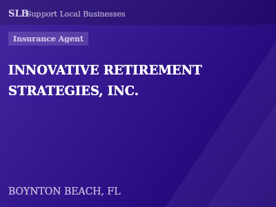 INNOVATIVE RETIREMENT STRATEGIES, INC. — Insurance Agent in BOYNTON BEACH, FL
