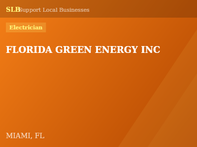 FLORIDA GREEN ENERGY INC — Electrician in MIAMI, FL