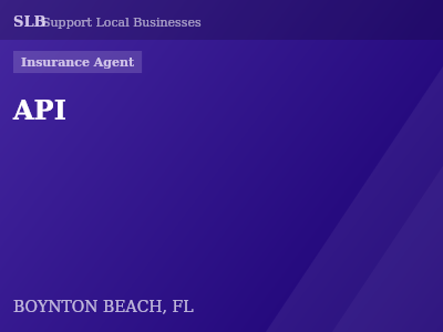 API — Insurance Agent in BOYNTON BEACH, FL