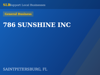 786 SUNSHINE INC — General Business in SAINTPETERSBURG, FL