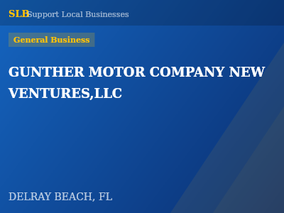 GUNTHER MOTOR COMPANY NEW VENTURES,LLC — General Business in DELRAY BEACH, FL