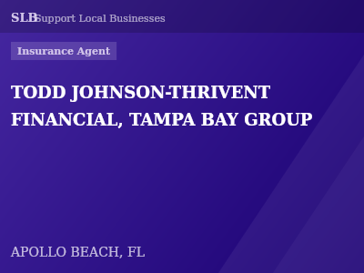 TODD JOHNSON-THRIVENT FINANCIAL, TAMPA BAY GROUP — Insurance Agent in APOLLO BEACH, FL