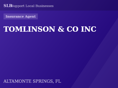 TOMLINSON & CO INC — Insurance Agent in ALTAMONTE SPRINGS, FL