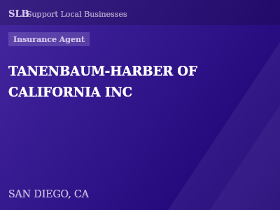 TANENBAUM-HARBER OF CALIFORNIA INC — Insurance Agent in SAN DIEGO, CA