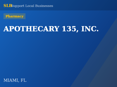 APOTHECARY 135, INC. — Pharmacy in MIAMI, FL