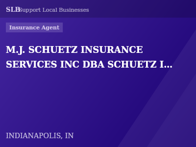 M.J. SCHUETZ INSURANCE SERVICES INC DBA SCHUETZ INSURANCE SERVICES — Insurance Agent in INDIANAPOLIS, IN