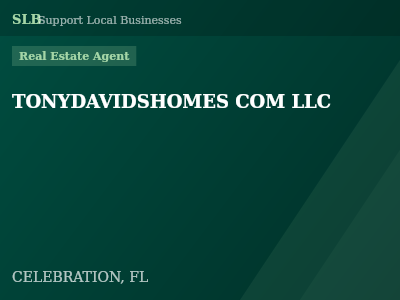 TONYDAVIDSHOMES COM LLC — Real Estate Agent in CELEBRATION, FL