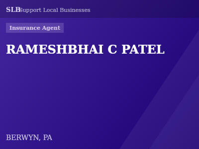 RAMESHBHAI C PATEL — Insurance Agent in BERWYN, PA