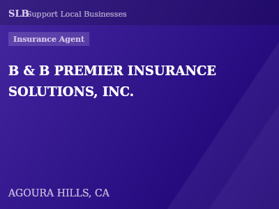 B & B PREMIER INSURANCE SOLUTIONS, INC. — Insurance Agent in AGOURA HILLS, CA