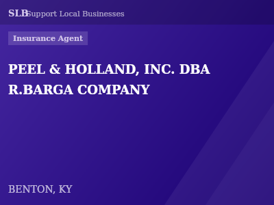 PEEL & HOLLAND, INC. DBA R.BARGA COMPANY — Insurance Agent in BENTON, KY
