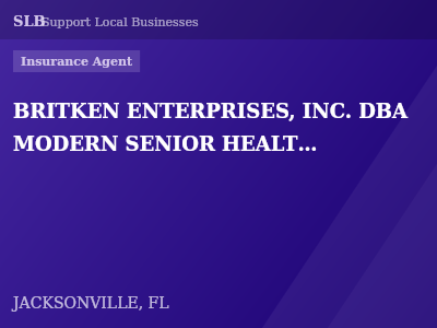 BRITKEN ENTERPRISES, INC. DBA MODERN SENIOR HEALTH-2 — Insurance Agent in JACKSONVILLE, FL