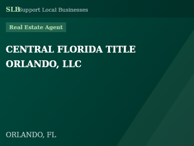 CENTRAL FLORIDA TITLE ORLANDO, LLC — Real Estate Agent in ORLANDO, FL