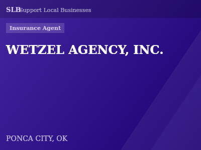 WETZEL AGENCY, INC. — Insurance Agent in PONCA CITY, OK