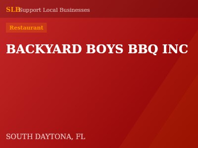 BACKYARD BOYS BBQ INC — Restaurant in SOUTH DAYTONA, FL