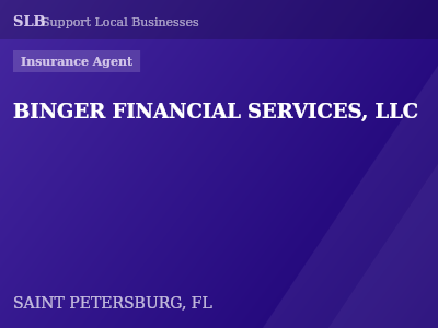 BINGER FINANCIAL SERVICES, LLC — Insurance Agent in SAINT PETERSBURG, FL
