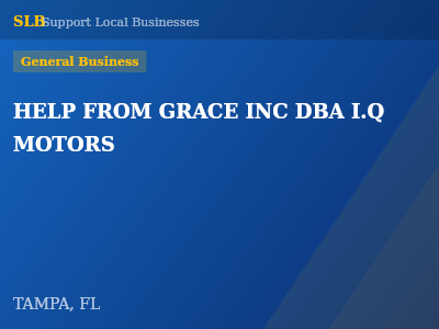 HELP FROM GRACE INC DBA I.Q MOTORS — General Business in TAMPA, FL