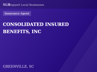 CONSOLIDATED INSURED BENEFITS, INC — Insurance Agent in GREENVILLE, SC