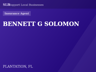 BENNETT G SOLOMON — Insurance Agent in PLANTATION, FL