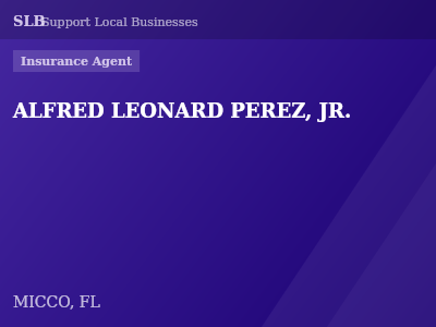 ALFRED LEONARD PEREZ, JR. — Insurance Agent in MICCO, FL