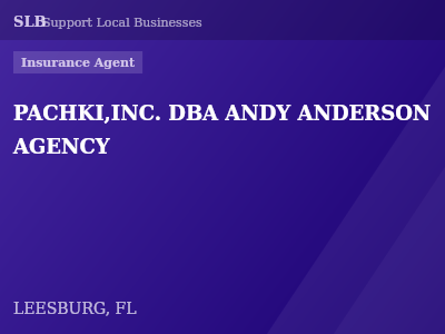PACHKI,INC. DBA ANDY ANDERSON AGENCY — Insurance Agent in LEESBURG, FL
