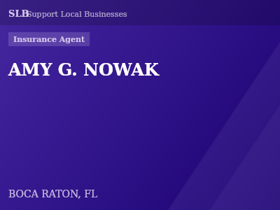 AMY G. NOWAK — Insurance Agent in BOCA RATON, FL