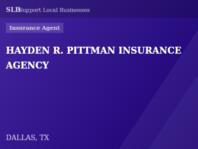 HAYDEN R. PITTMAN INSURANCE AGENCY — Insurance Agent in DALLAS, TX