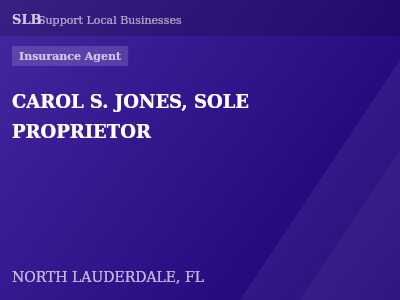 CAROL S. JONES, SOLE PROPRIETOR — Insurance Agent in NORTH LAUDERDALE, FL