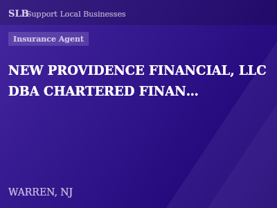 NEW PROVIDENCE FINANCIAL, LLC DBA CHARTERED FINANCIAL SERVICES — Insurance Agent in WARREN, NJ