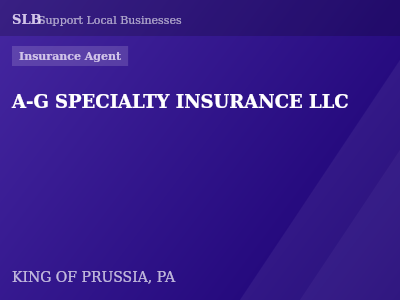 A-G SPECIALTY INSURANCE LLC — Insurance Agent in KING OF PRUSSIA, PA