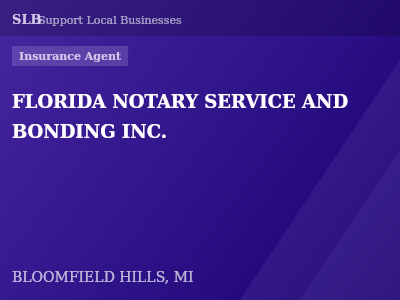 FLORIDA NOTARY SERVICE AND BONDING INC. — Insurance Agent in BLOOMFIELD HILLS, MI