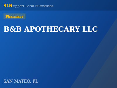 B&B APOTHECARY LLC — Pharmacy in SAN MATEO, FL