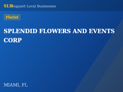SPLENDID FLOWERS AND EVENTS CORP — Florist in MIAMI, FL