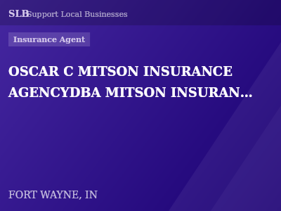 OSCAR C MITSON INSURANCE AGENCYDBA MITSON INSURANCE AGENCY INC — Insurance Agent in FORT WAYNE, IN
