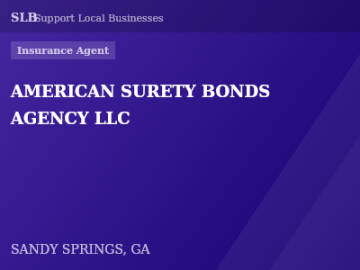 AMERICAN SURETY BONDS AGENCY LLC — Insurance Agent in SANDY SPRINGS, GA