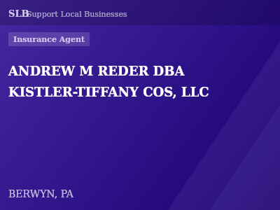 ANDREW M REDER DBA KISTLER-TIFFANY COS, LLC — Insurance Agent in BERWYN, PA