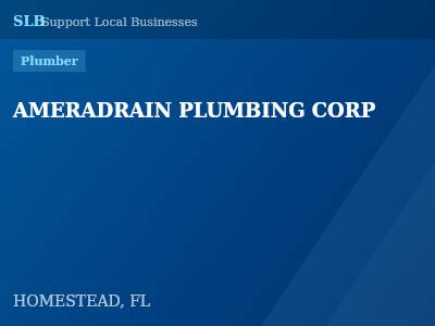 AMERADRAIN PLUMBING CORP — Plumber in HOMESTEAD, FL