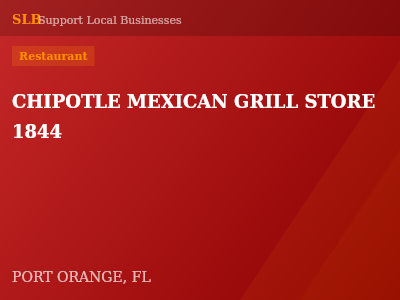 CHIPOTLE MEXICAN GRILL STORE 1844 — Restaurant in PORT ORANGE, FL