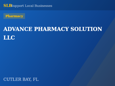ADVANCE PHARMACY SOLUTION LLC — Pharmacy in CUTLER BAY, FL
