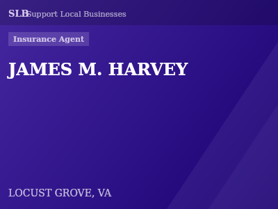 JAMES M. HARVEY — Insurance Agent in LOCUST GROVE, VA