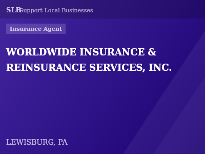 WORLDWIDE INSURANCE & REINSURANCE SERVICES, INC. — Insurance Agent in LEWISBURG, PA