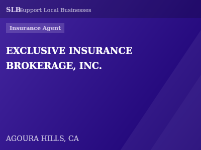 EXCLUSIVE INSURANCE BROKERAGE, INC. — Insurance Agent in AGOURA HILLS, CA