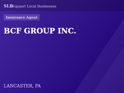 BCF GROUP INC. — Insurance Agent in LANCASTER, PA